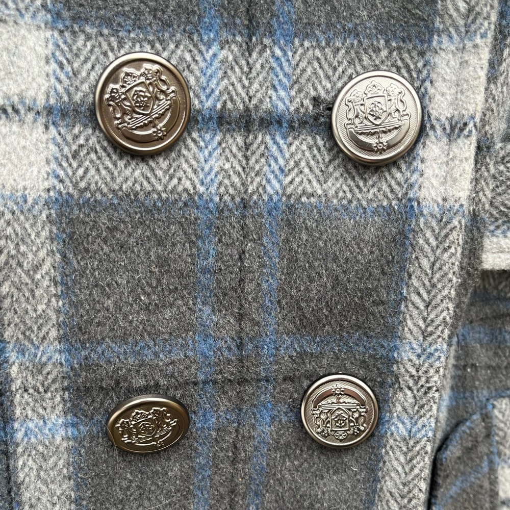 🔥 Womens Plaid Peacoat Size Medium - Picture 2 of 8